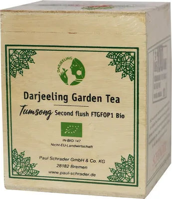 Produktbild von Schrader Schwarzer Tee Darjeeling Second Flush Tumsong Bio