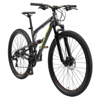 Produktbild von BIKESTAR Vollgefedert Aluminium Mountainbike 29 Zoll, 21 Gang Shimano Schaltung mit Scheibenbremse | 17,5 Zoll Rahmen Fully MTB Erwachsenen- und Jugendfahrrad | Schwarz