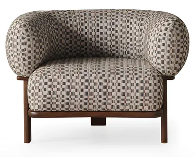 Obrázek produktu pro Pohodlné křeslo v béžové barvě, moderní design, geometrický vzor, lounge křeslo