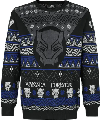Produktbild von Black Panther Weihnachtspullover Herren Wakanda Forever multicolor XXL