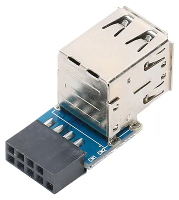 Image de Adaptateur d'extension USB 2.0 à 2 ports (9 broches) - Accessoires informatiques