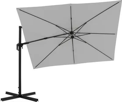 Immagine prodotto di Ombrellone a semaforo - 350 x 260 cm - Grigio chiaro - Nero - Alluminio - Poliestere - orientabile - girevole