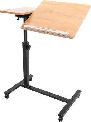 Productafbeelding van Laptoptafel - Bijzettafel wielen - Werken en studeren - In hoogte en hoek verstelbaar - 60 x 345 cm