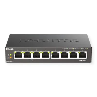 Immagine prodotto di D-Link | Switch 8 porte Gigabit PoE (4xPoE) | DGS-1008P | Non gestito | Desktop | Tipo di alimentazione esterna