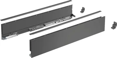 Image de Profilé latéral de tiroir AvanTech YOU, H101mm x L350mm, anthracite, gauche et droite - HETTICH - 9353423