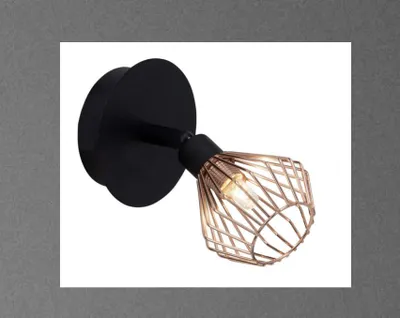 Produktbild von BRILLIANT Lampe Dalma Wandspot schwarz/kupfer | 1x QT14, G9, 33W, geeignet für Stiftsockellampen (nicht enthalten) | Kopf schwenkbar