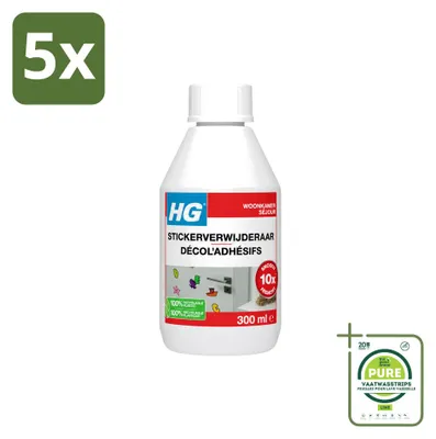 Produktbild von 5 x HG Stickerentferner - zum Entfernen von Aufklebern und Kleberesten - 300 ml - Großpackung - 5 Stücke
