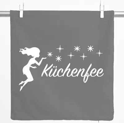 Produktbild von Huuraa Kissenbezug Küchenfee Sternenstaub 40x40cm Steel Grey Baumwolle Dekokissenbezug Geschenkidee