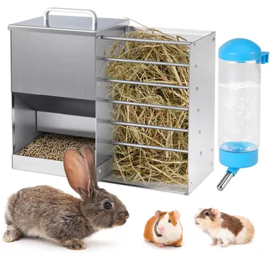 Image de Abreuvoir automatique pour lapins, avec bouteille d'eau et une capacité de 5 litres