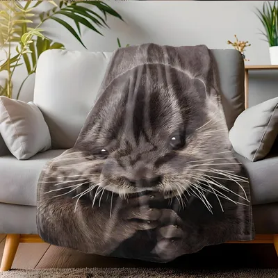 Zdjęcie produktu dla Koc flanelowy z motywem bobra