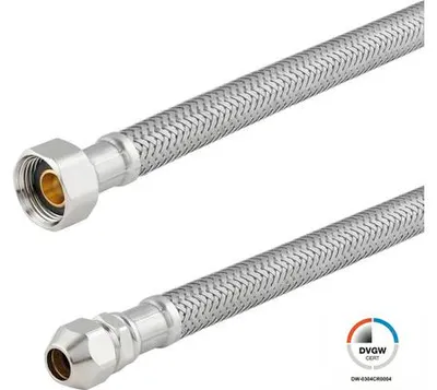 Produktbild von veporit Flexschlauch 3/8 IG x 1/4" AG mit Quetschverschraubung 8 mm x 500 mm DVGW "
