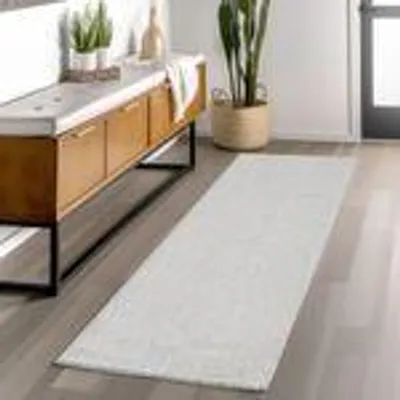 Obrázek produktu pro Schlingenteppich Schlafzimmer Einfarbig Meliert Design, Größe: 80 x 250 cm, Farbe: Silber