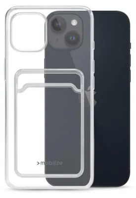 Productafbeelding van Mobilize Gelly Card Hoesje met pasjeshouder voor iPhone 14 Plus - 1 pasje TPU Transparant