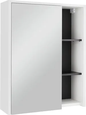 Image de Armoire de salle de bain avec miroir Vicco Viola blanc/gris 60x75cm avec étagères ouvertes, Model 54856
