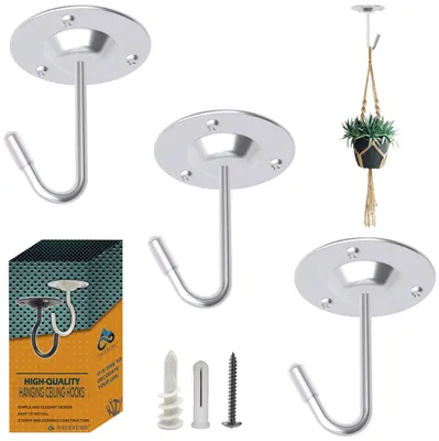 Produktbild von Omgoods – Set aus 3 Deckenhaken aus Edelstahl für Hängepflanzen