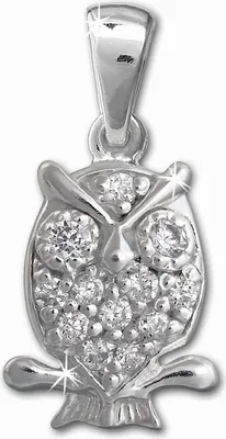 Produktbild von SilberDream Damen-Schmuck Anhänger Eule glitzer Silber rosevergoldet SDH8001W