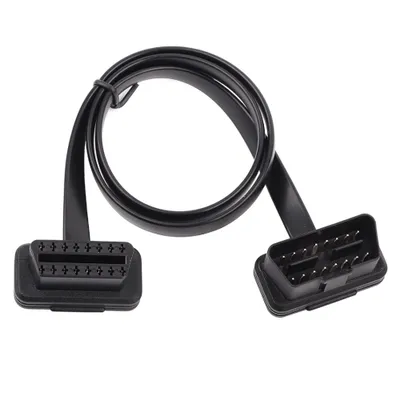 Produktbild von Trade-Shop OBD2 Diagnose Verlängerungskabel Adapter 16pin (male) auf 16pin (female) passend für OBD2-Diagnosegeräte 16-Pin Anschluss / 90cm Kabellänge