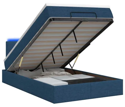 Obrázok produktu pre Postel s úložným priestorom a LED matracom, modrá, 120 x 190 cm