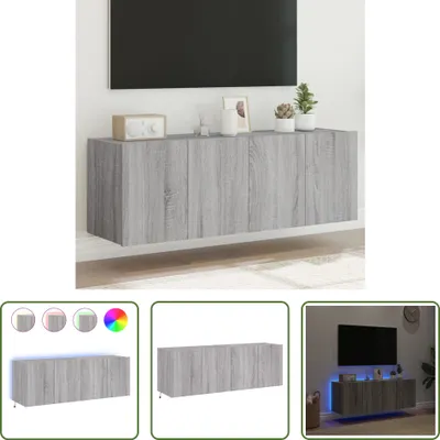 Produktbild von The Living Store TV-Wandschränke mit LED-Leuchten 2 Stk. Grau Sonoma 60x35x41 cm