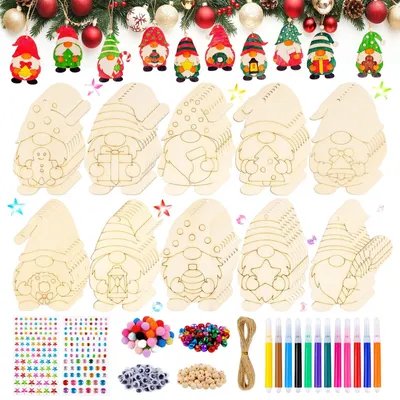 Image de Jeu de décoration de Noël en bois pour enfants, comprenant 485 pièces