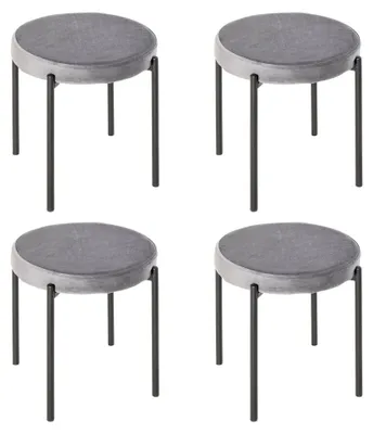 Immagine prodotto di Sgabelli impilabili - Sgabelli da bar - Sgabelli da cucina - Sedie da pranzo - Sgabelli con schienale - Set da 4 - Seduta in velluto