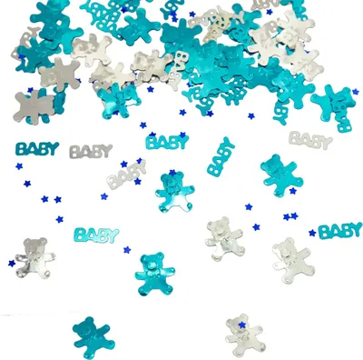 Produktbild von Oblique Unique Konfetti Baby + Sternchen + Bärchen 500 Stk. Tisch Deko Baby Shower Junge