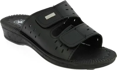 Produktbild von Damen Pantoletten Schlappen Latschen mit Soft Fußbett Sandalette 3 Farben BE54 Farben SCHWARZ- Größe 36