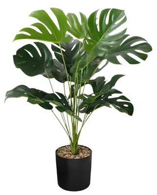 Produktbild von 70 cm hohe künstliche Topfpflanzen, realistische künstliche Monstera-Palmen mit 18 Blättern für die Innen- und Außendekoration, Kunstpflanzen für Zuhause, Büro, Garten und Terrasse