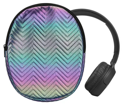 Produktbild von kwmobile Hülle für JBL Tune 600 / 500BT / 510BT / 450 Tasche - Case für Headset aus Metallic Kunstleder und Nylon - Mehrfarbig