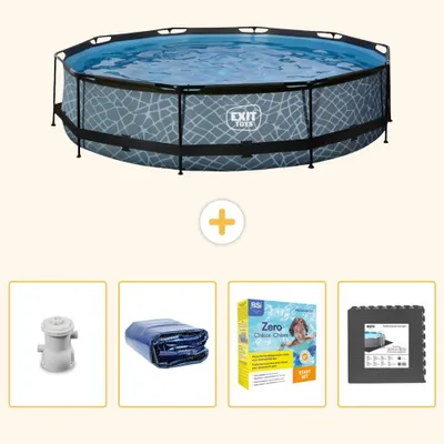 Imagen del producto de Salida para piscina, diseño "Steinoptik" (apariencia de piedra), 360x76 cm, juego de 5 piezas, modelo SCB24