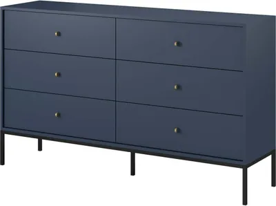 Immagine prodotto di Cassettiera FURNLUX Mono Navy Blue Und Black 154cm / Hauptfarbe: Blau / Dimensioni: 154 x 39 x 91 cm