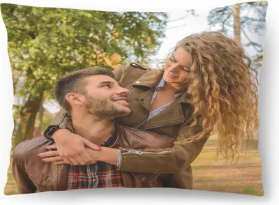 Produktbild von Personalisiertes FOTOGESCHENK (60x40 cm), Foto-Kissen mit Foto & Text, Valentinstag (mit Füllung), Foto Full 60x40 [091]