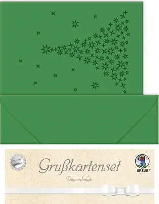 Produktbild von Doppelkarte A6 gelasert + Kuvert VE=5 Sets Tannenbaum tannengrün