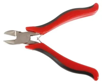 Productafbeelding van Velleman VT257, schuine tang, chroom-vanadiumstaal, kunststof, zwart, rood, 110 mm