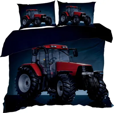 Produktbild von 3D-Bettwäsche aus Baumwollsatin 200x220cm ROTER TRAKTOR