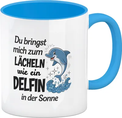 Produktbild von Delfin Liebe Kaffeebecher in hellblau