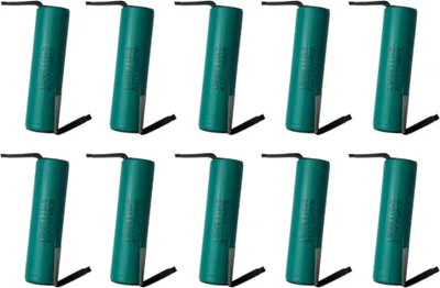 Produktbild von Trade-Shop 10x LG LGABE11865  Lithium-Ion Akku mit Z-Lötfahnen versetzt Industrie-Zelle 3200mAh 3,6V/3,7V 6,2A Entladestrom
