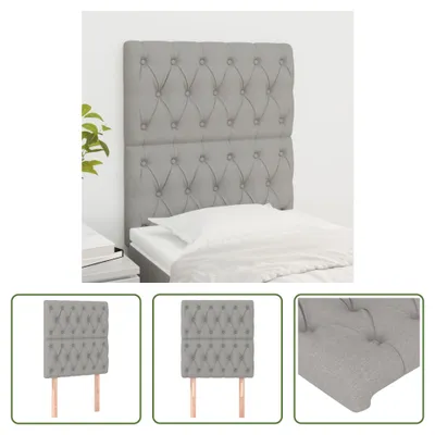 Produktbild von The Living Store Kopfteile 2 Stk. Hellgrau 80x7x78/88 cm Stoff