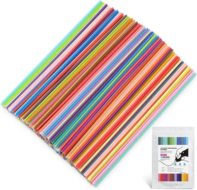 Productafbeelding van 3D-pen gloeidraad navullingen voor 3doodler Start 3D-pen - 2,5 mm PCL navullingen met lage afdruktemperatuur - 30 kleuren