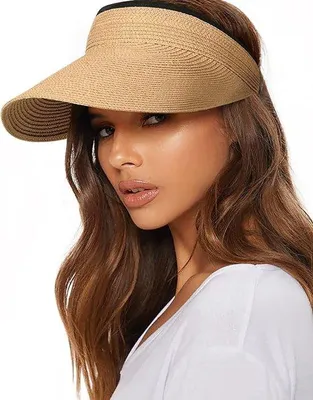 Immagine prodotto di Cappello da sole estivo da donna, in paglia, con tesa. Design pieghevole e leggero, ideale per l'estate e l'uso all'aperto. Colore: kaki. Unico pezzo
