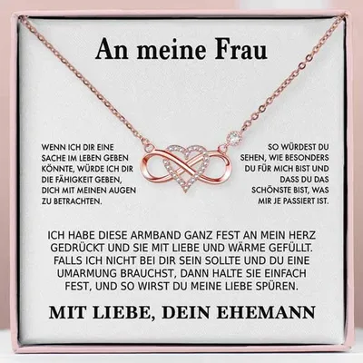 Image de À ma femme - Collier en or rose avec cristaux de zirconium pour femme - STELLA_LOVEHEART