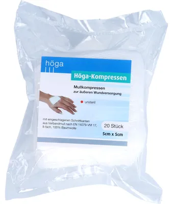 Immagine prodotto di HOEGA KOMPRESSEN UNSTERIL DIN61630 5X5CM 8-FACH, 20 St KOM