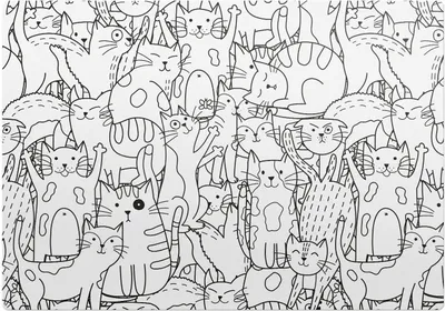 Produktbild von Katzenzeichnung – Bodenschutzmatte – Stuhlunterlage 100x70 cm – Rutschfest – Hartbodenmatte