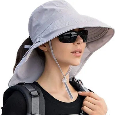 Produktbild von Famanu Sonnenhut Damen UV-Schutz - Wasserabweisend, breite Krempe, große Nackenabdeckung