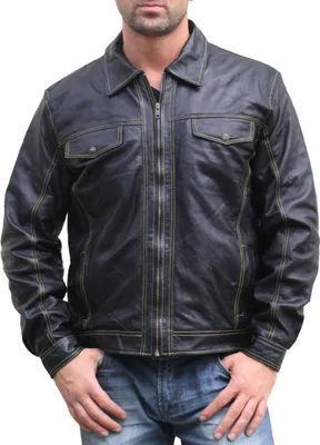 Produktbild von German Wear, Lederjacke Lammnappa Trend Fashion echtleder Jacke Lamm Nappa Leder Schwarz, Größe:48/S