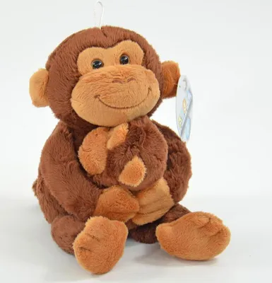 Produktbild von Kögler Plüsch Affe Mama mit Baby Äffchen Kuscheltier Schmusetier 17 cm Neu