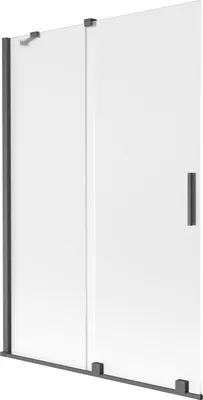 Produktbild von Mexen Velar Duschwand 2-flügelig verschiebbar 120 x 150 cm, matt, gebürstet gun gray - 896-120-000-31-66