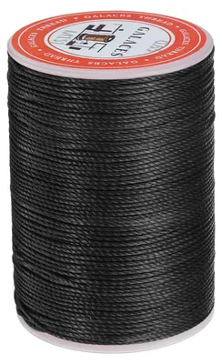 Leder-Nähgarn 85 m, 0,65 mm, gewachstes Polyester, schwarz