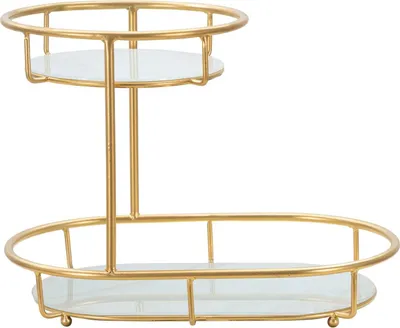 Zdjęcie produktu dla o Ferretti miska dekoracyjna 2 poziomy 36x22,5x27 cm złota