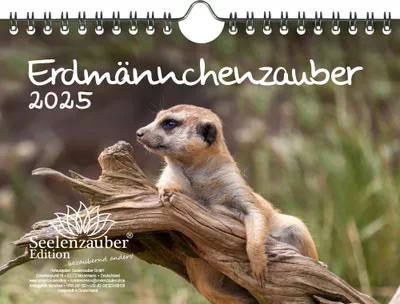 Produktbild von Erdmännchenzauber DIN A5 Wandkalender für 2025 Erdmännchen - Seelenzauber